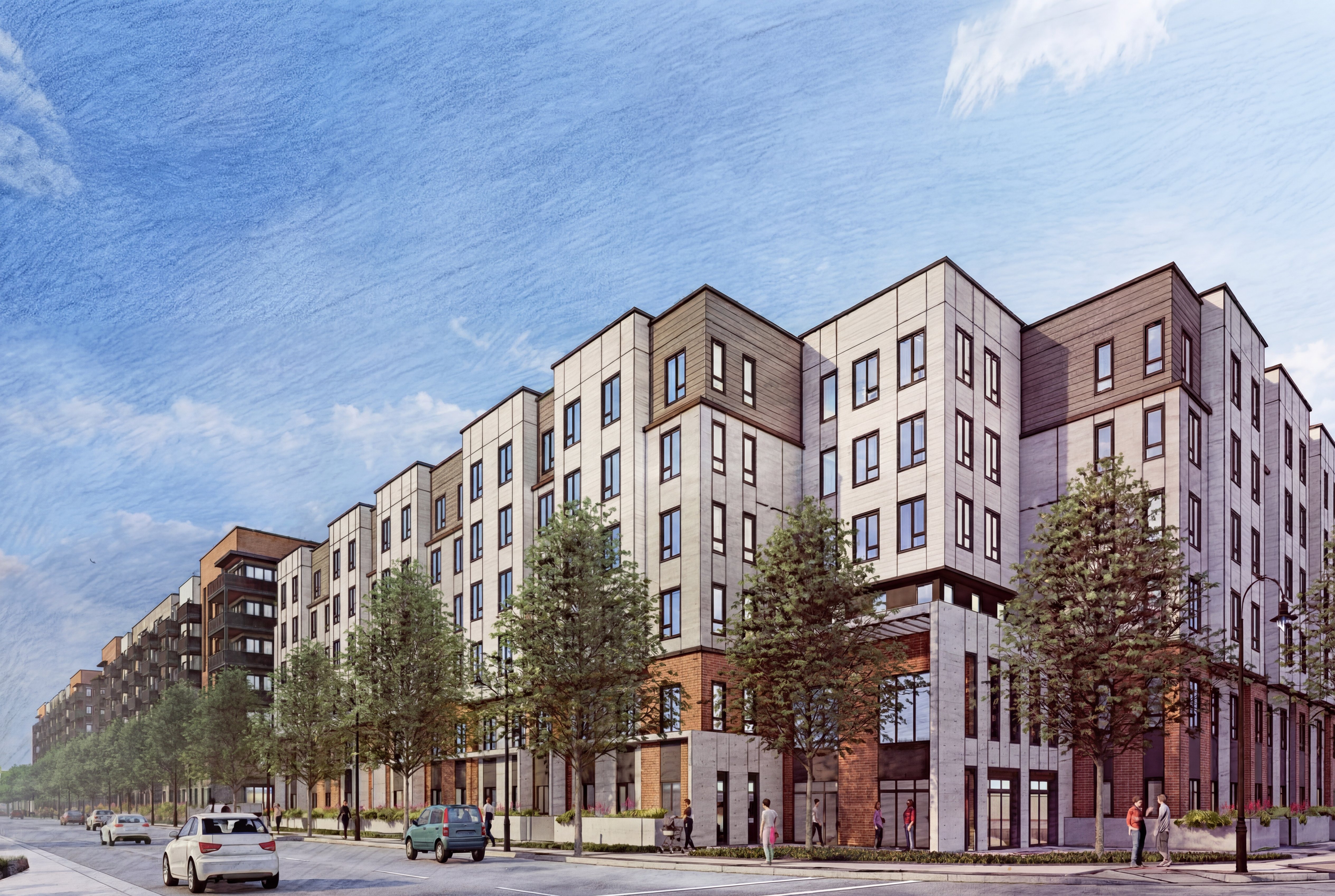 A completed affordable housing community